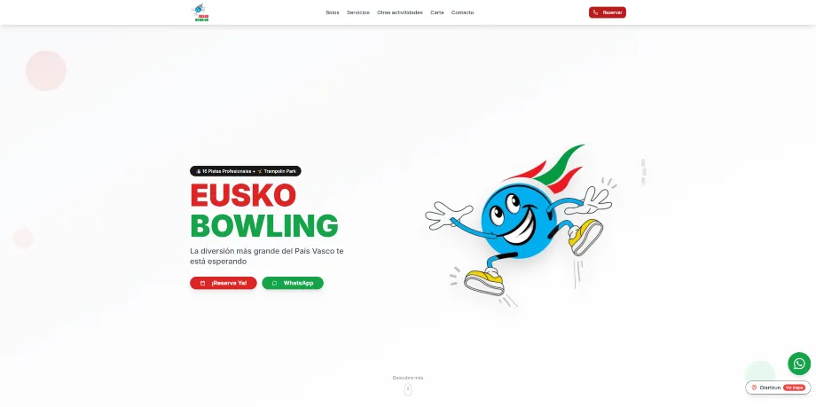 Desarrollo web landing page para EUSKO BOWLING
